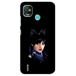 Чехлы Венсдей на TECNO Pop 4 LTE Уэнсдей (AlphaPrint) (серьезная Уэнздей)
