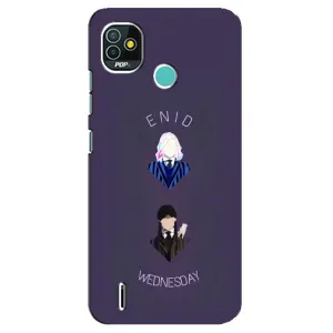 Чехлы Венсдей на TECNO Pop 4 LTE Уэнсдей (AlphaPrint) (Уэнздей и подруга)