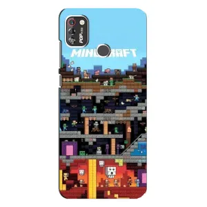 Чохол Майнкрафт на TECNO POP 4 Pro (AlphaPrint) Minecraft (фон Minecraft)