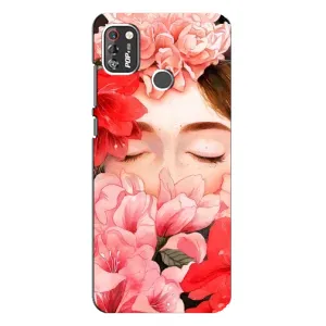 Чехлы (ART) Цветы на TECNO POP 4 Pro (VPrint) (Очі в квітах)