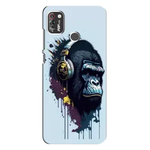 Чохол з Мавпами TECNO POP 4 Pro - (AlphaPrint) (Горила в навушниках)