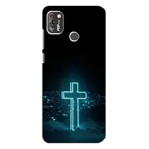 Християнські Чохли для TECNO POP 4 Pro (AlphaPrint) (Хрест і місто)