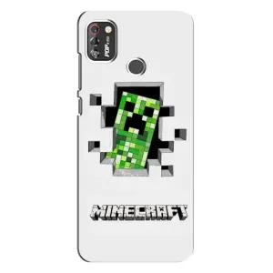 Чохол Майнкрафт на TECNO POP 4 Pro (AlphaPrint) Minecraft (кріпер Майнкрафт)