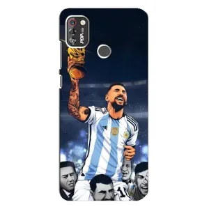 Чехлы для TECNO POP 4 Pro (Leo чемпион) (AlphaPrint) (Месси с кубком)