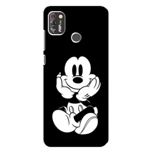 Міккі Маус чохол для TECNO POP 4 Pro (AlphaPrint - Мультяшні) (Маус на чорному)