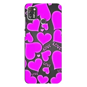 Чехлы для любимой на Техно Поп 4 Про (VPrint) (Pink hearts)