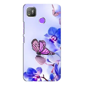 Чехлы с Цветами для TECNO POP 4 (VPrint) (Бабочка на цветочке)