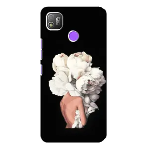 Чехлы (ART) Цветы на TECNO POP 4 (VPrint) (Білі квіти)