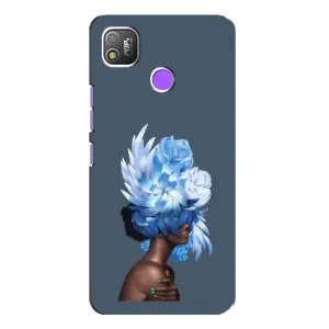 Чехлы (ART) Цветы на TECNO POP 4 (VPrint) (Квіти на голові)