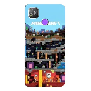 Чохол Майнкрафт на TECNO POP 4 (AlphaPrint) Minecraft (фон Minecraft)