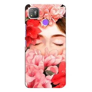 Чехлы (ART) Цветы на TECNO POP 4 (VPrint) (Очі в квітах)