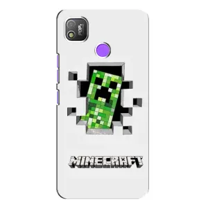 Чохол Майнкрафт на TECNO POP 4 (AlphaPrint) Minecraft (кріпер Майнкрафт)