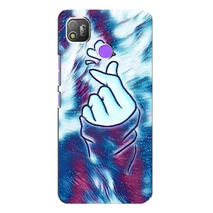 Чехол с принтом для TECNO POP 4 (AlphaPrint - Знак сердечка)