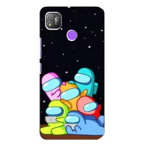 Чохли Амонг Ас для TECNO POP 4 (AlphaPrint) (Скіни в космосі)