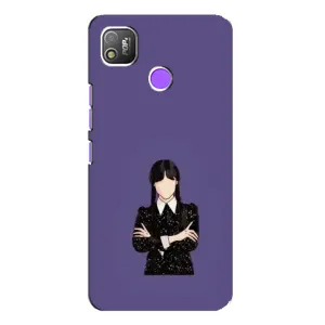 Чехлы Венсдей на TECNO POP 4 Уэнсдей (AlphaPrint) (Уэнздей в черном)