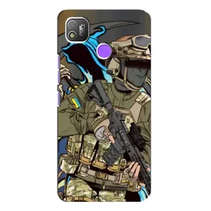 Чехлы с картинкой ЗСУ для TECNO POP 4 (AlphaPrint) (Воин ВСУ)