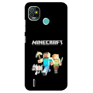 Чохол Майнкрафт на TECNO Pop 5 (BD2p) (AlphaPrint) Minecraft (герої Minecraft)