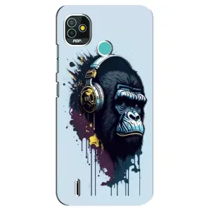 Чохол з Мавпами TECNO Pop 5 (BD2p) - (AlphaPrint) (Горила в навушниках)