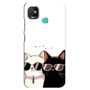 Чохол з малюнком кіт на TECNO Pop 5 (BD2p) (Коти в окулярах)