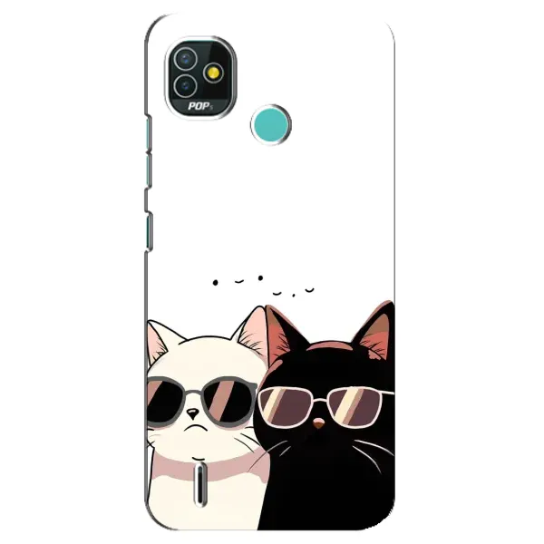 Чохол з принтом «Коти в окулярах» для TECNO Pop 5 (BD2p)