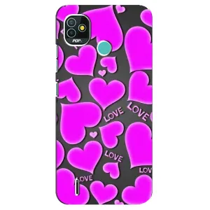 Чехлы для любимой на Техно Поп 5 (VPrint) (Pink hearts)