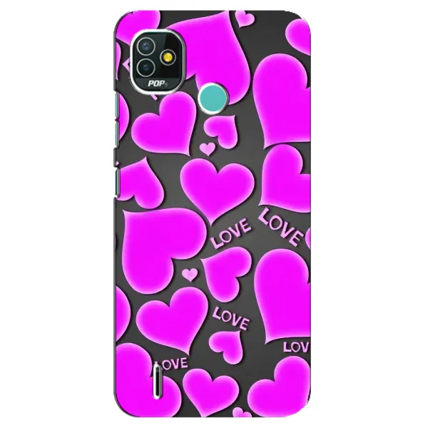 Чохол з принтом «Pink hearts» для TECNO Pop 5 (BD2p) Чохол з принтом «Pink hearts» для TECNO Pop 5 (BD2p)