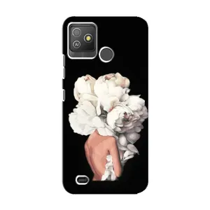 Чехлы (ART) Цветы на Tecno Pop 5 GO (VPrint) (Білі квіти)