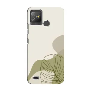 Силиконовый чехол с принтом в цветах на Tecno Pop 5 GO (Зеленая монстера дизайн)