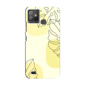 Силиконовый чехол с принтом в цветах на Tecno Pop 5 GO (Желтая монстера арт)