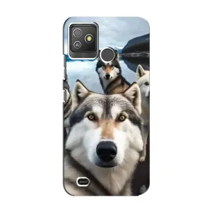 Чохол з Хаскі Tecno Pop 5 GO - (AlphaPrint) (Селфі Хаскі)