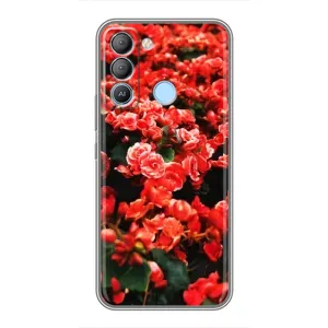 Чехлы с Цветами для TECNO Pop 5 LTE (VPrint) (Цветы красные)