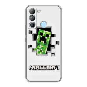 Чохол Майнкрафт на TECNO Pop 5 LTE (AlphaPrint) Minecraft (кріпер Майнкрафт)