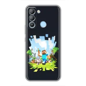 Чохол Майнкрафт на TECNO Pop 5 LTE (AlphaPrint) Minecraft (персонажі Minecraft)