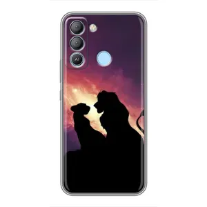 Чохол Король лев на ТЕКНО Pop 5 LTE (Силует Сімба і Налу)