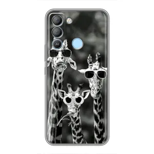 Силіконовий чохол з КАРТИНКАМИ літо для TECNO Pop 5 LTE (AlphaPrint) (Жирафи в окулярах)