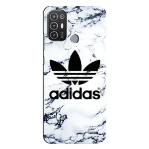 Чехлы Адидас для TECNO Pop 6 Pro (BE8) (AlphaPrint) (Адидас на мраморе)