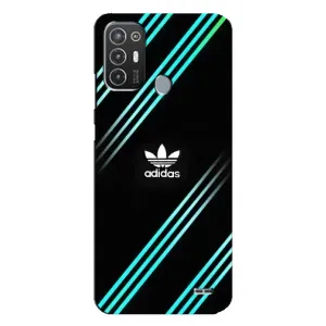 Чехлы Адидас для TECNO Pop 6 Pro (BE8) (AlphaPrint) (Адидас с полосами)