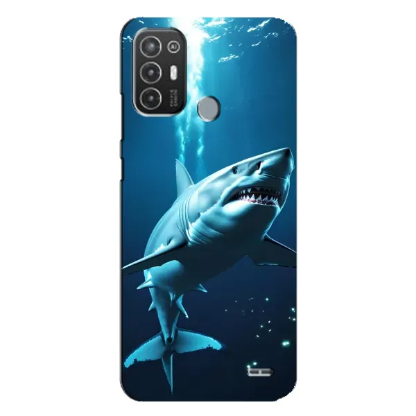 Чехол с принтом «Акула под водой» для TECNO Pop 6 Pro (BE8)