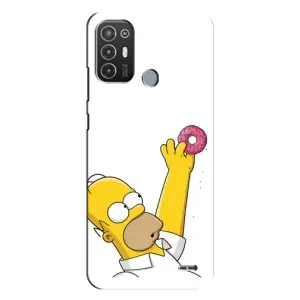 Чехол с Симпсонами для TECNO Pop 6 Pro (BE8) (VPrint) (Гомер с пончиком)