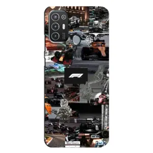 Чехол Формула1 на TECNO Pop 6 Pro (BE8) (Гоночный коллаж Ф1)