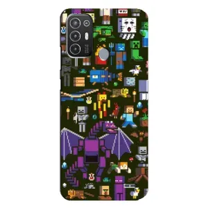 Чохол Майнкрафт на TECNO Pop 6 Pro (BE8) (AlphaPrint) Minecraft (Колаж Майнкрафт)