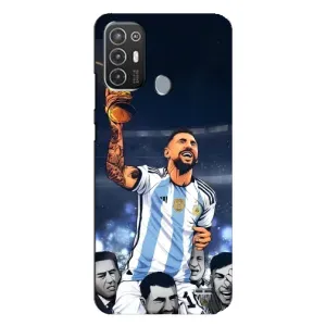 Чохли для TECNO Pop 6 Pro (BE8) (Leo чемпіон) (AlphaPrint) (Мессі з кубком)