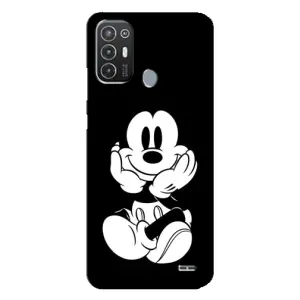 Міккі Маус чохол для TECNO Pop 6 Pro (BE8) (AlphaPrint - Мультяшні) (Маус на чорному)