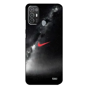Чехол для TECNO Pop 6 Pro (BE8) - с принтом Найк (AlphaPrint) (Найк красный)