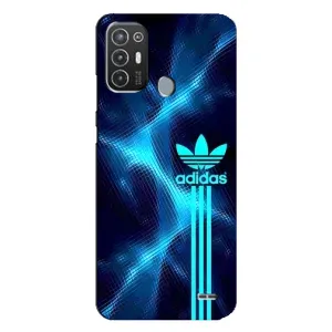 Чехлы Адидас для TECNO Pop 6 Pro (BE8) (AlphaPrint) (Синий Адидас)