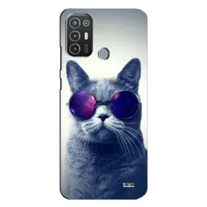 Чохол з принтом для TECNO Pop 6 Pro (BE8) (AlphaPrint) Модні коти (Стильний кіт)