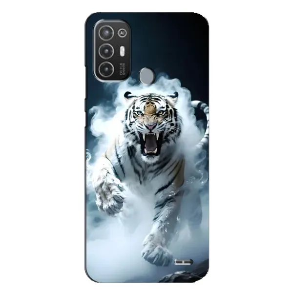 Чехол с принтом «Белый тигр в дыму» для TECNO Pop 6 Pro (BE8)