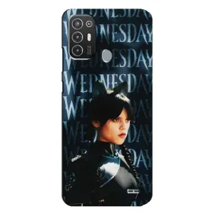 Чехлы Венсдей на TECNO Pop 6 Pro (BE8) Уэнсдей (AlphaPrint) (Уэнздей кошка)