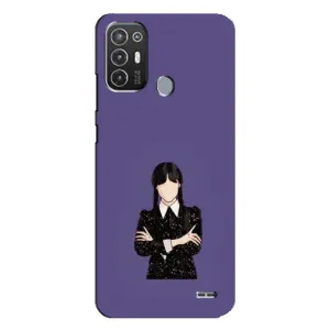 Чехлы Венсдей на TECNO Pop 6 Pro (BE8) Уэнсдей (AlphaPrint) (Уэнздей в черном)