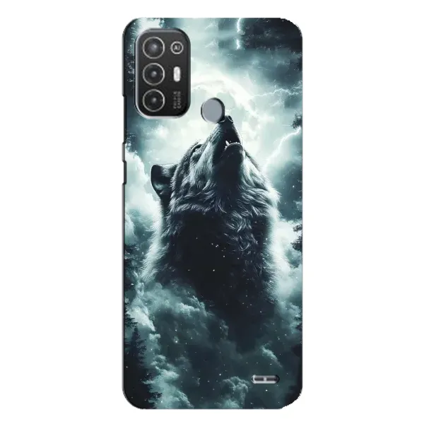Чехол с принтом «Волк в облаках» для TECNO Pop 6 Pro (BE8)